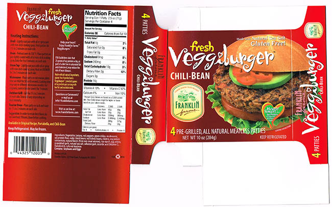 Franklin Farms Issues Allergy Alert for Chili-Bean Veggiburgers Due to Undeclared Peanut Allergen